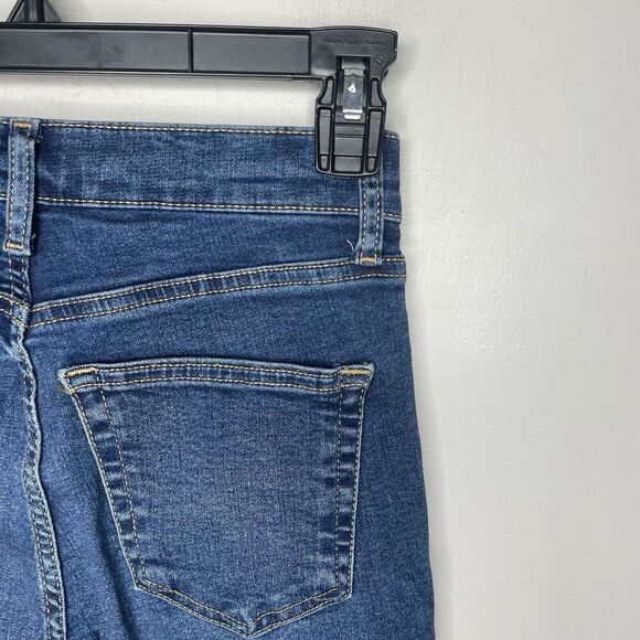 TOPSHOP Skinny Jeans Women 26 Moto Jamie Red Silver Side Stripe Stretch 10" Rise - Picture 7 of 11